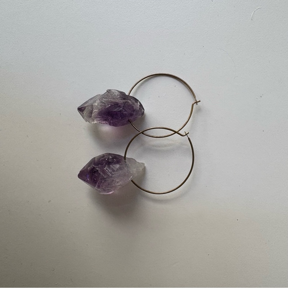 Amethyst Hoop Earrings